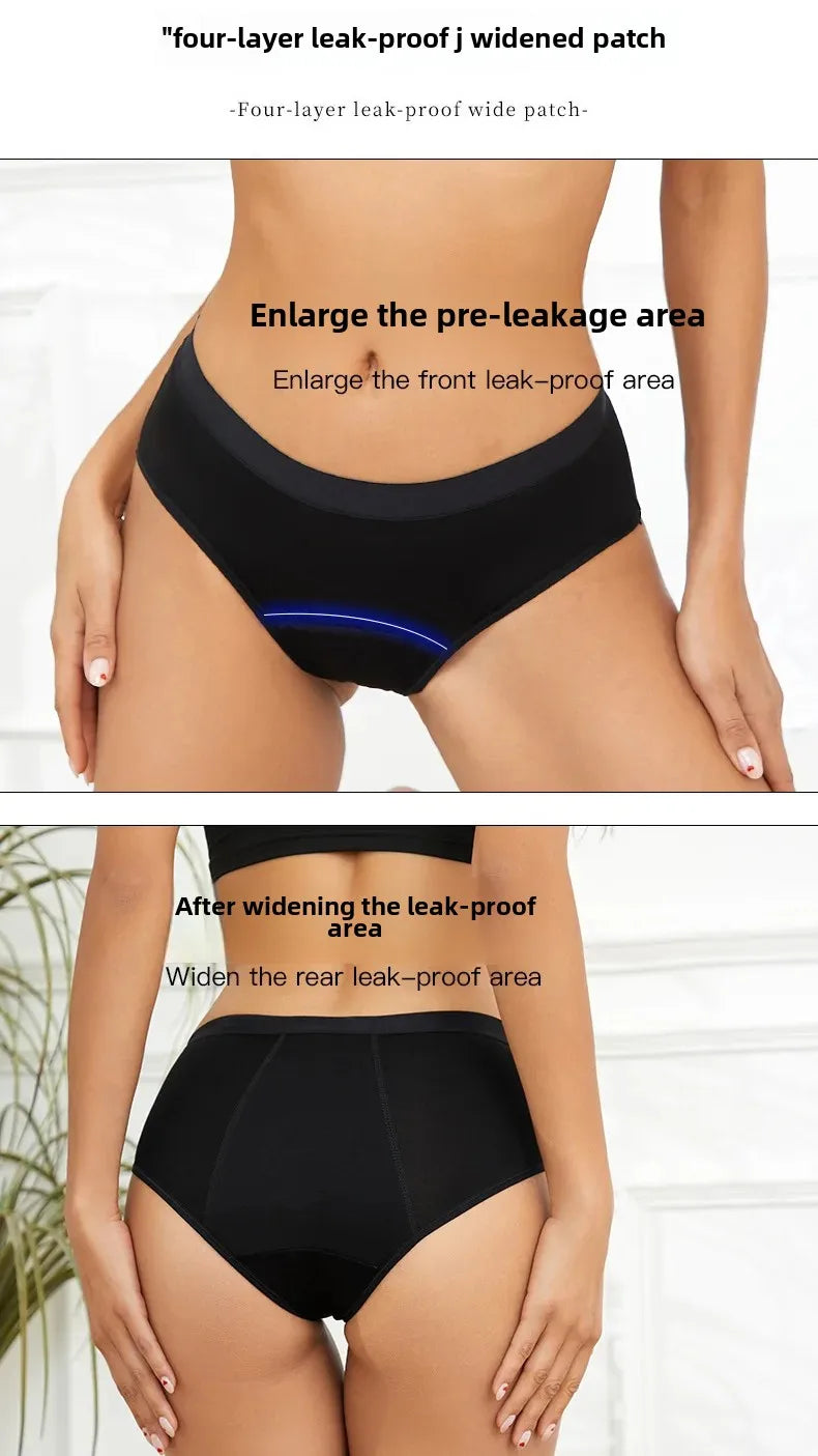 Plus Size Pure Cotton Triangle Menstrual Period Underwear Women's Sanitary Pants Leak Proof Comfortable Innerwear Female Period.