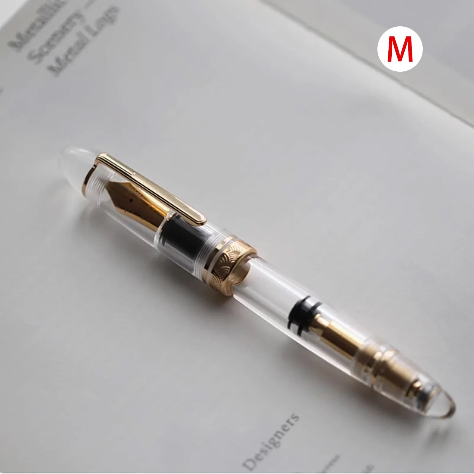 MAJOHN Nr. 8 40-Feder-Acryl-Füllfederhalter P140, groß, transparent, für Erwachsene, Studenten, Farbtinte, großes Fassungsvermögen, Stift zum Schreiben von Schreibwaren.