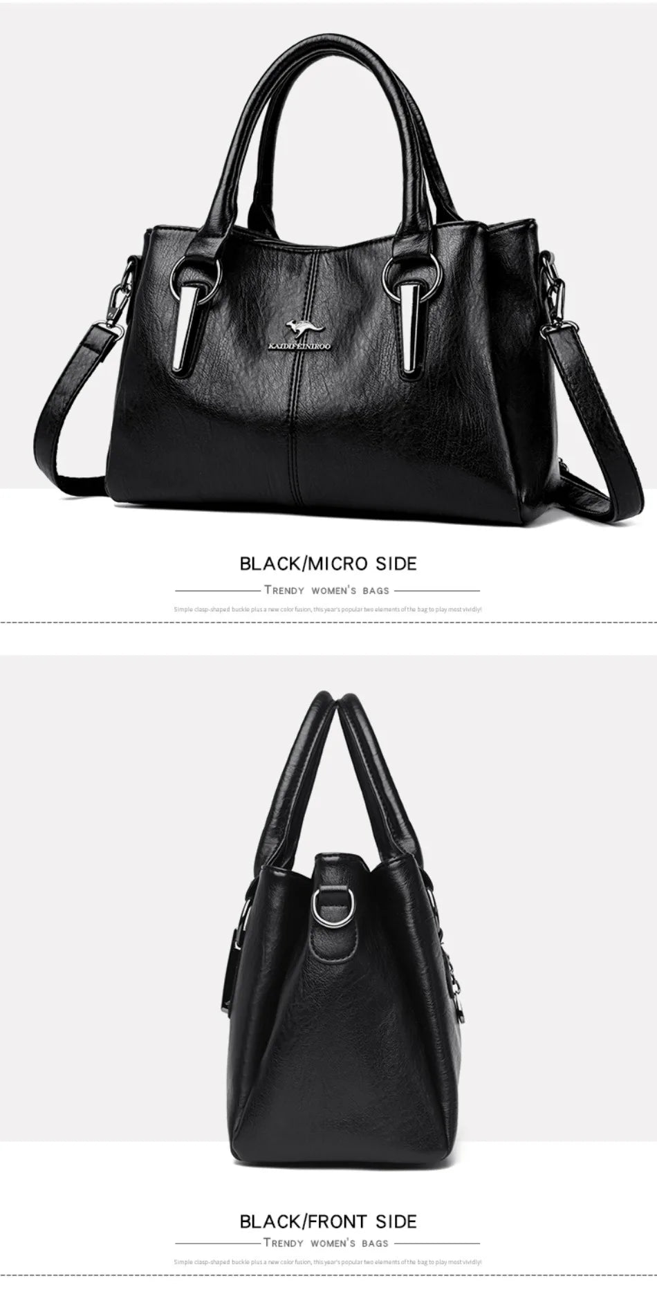 Genuine 3Layers High Quality Soft PU Leather Ladies Shoulder Crossbody Bags for Women  Luxury Handbags  Women  Designer A Main