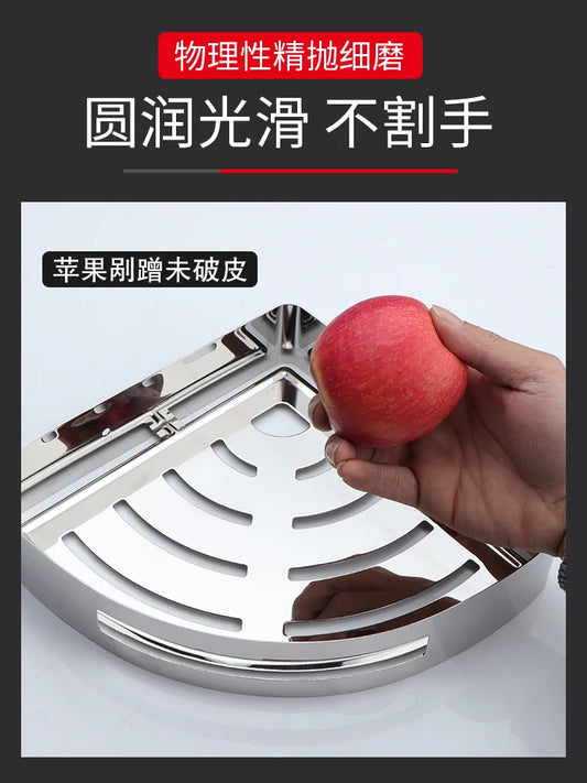 1/2 Schichten Eck-Duschregal für Badezimmer, Shampoo, Duschregal, Halter aus Edelstahl 304, stanzfrei, Küchenstativ, Eckständer