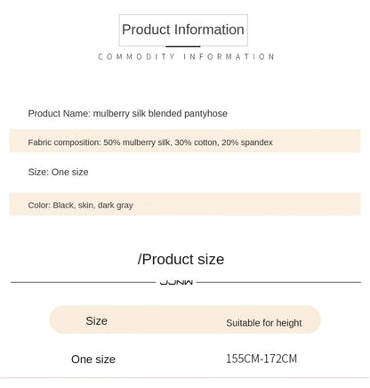 Women's Autumn and Winter Mulberry Silk Blend Tights Slim High Waist Skinny Anti-Hook Thick Warm Leggings Tights Stockings.