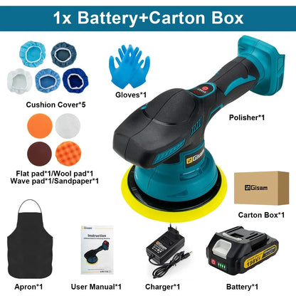 G perfil Akku-Autopolierer, 8 Gänge, verstellbar, automatisch, elektrisch, Wachsen, Schleifen, Versiegelung, Glasur, Elektrowerkzeug, passend für Makita 18 V Akku-Stift