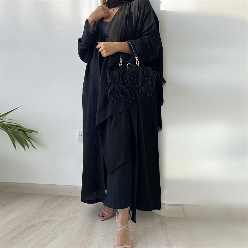 Modest Kimono Abaya Dubai Muslim Sets Islam Kaftan Dresses Kebaya Robe Femme Musulmane Abayas For Women Caftan Marocain Djellaba.