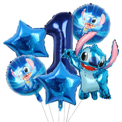 Disney Stitch Luftballons Partyzubehör Kinder Cartoon Lilo Stitch Thema Winkelballon Alles Gute zum Geburtstag Dekoration für Babyparty