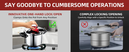 KITCHJOY 3in1 Stainless Steel Pressure Cooker 6L 8L 10L 12L Pressure Canner Induction Compatible Glass Lid Steamer Rack Included.