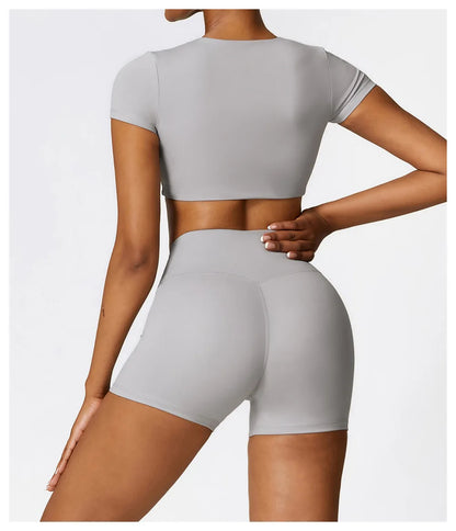 Yoga Top Women Sport T Shirts Push Up Fitness Clothes Short Sleeve Yoga Shirt Gym Top Running Active Wear Sport Top Femme Tights.