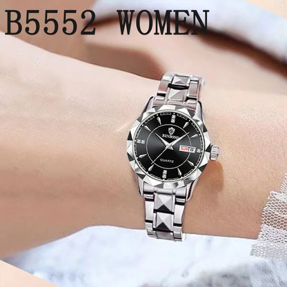 BINBONDB5552 30M Waterproof Luminous New Luxury Brand Quartz Womens Watches  Date Wristwatch Fashion Business Womens Watches.