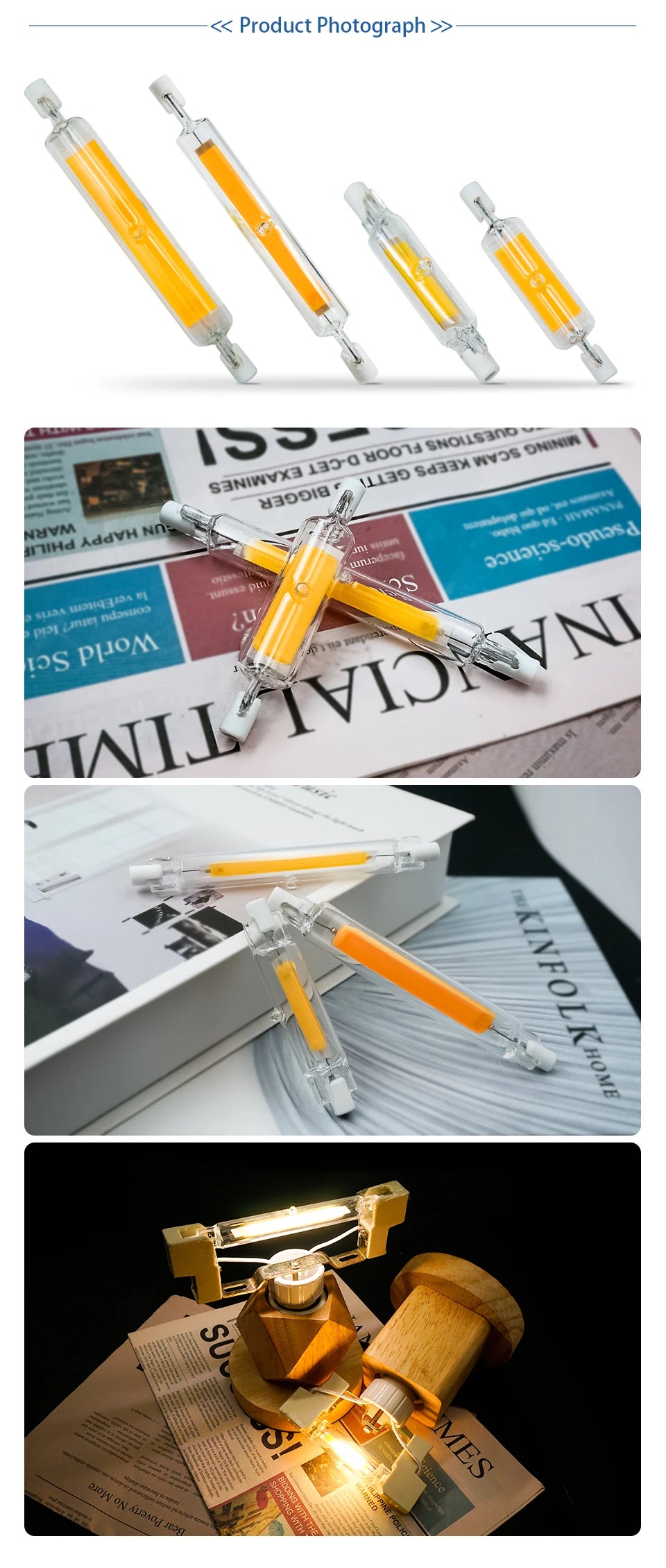 1-10pcs High Power LED R7s COB Glass Tube 78mm 118mm J78 J118 COB Light Bulb 110V 220V 15W 20W 30W 50W Home Replace Halogen Lamp.