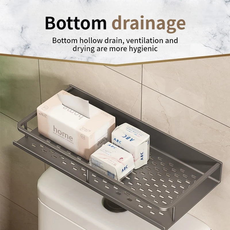 60 cm Breite, verbessertes WC-Aufbewahrungsregal/Badezimmer-Shampoo-Regale, Kleiderbügel, Duschregal, Kleiderbügel, Eckregal