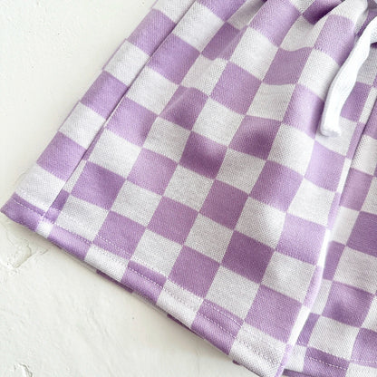 Ins Sommer Neugeborenen Jungen Mädchen Kleidung Baby Set Solide Kurzarm T-shirt + Schachbrett Shorts Baumwolle Casual 2PCS 0-3Y.