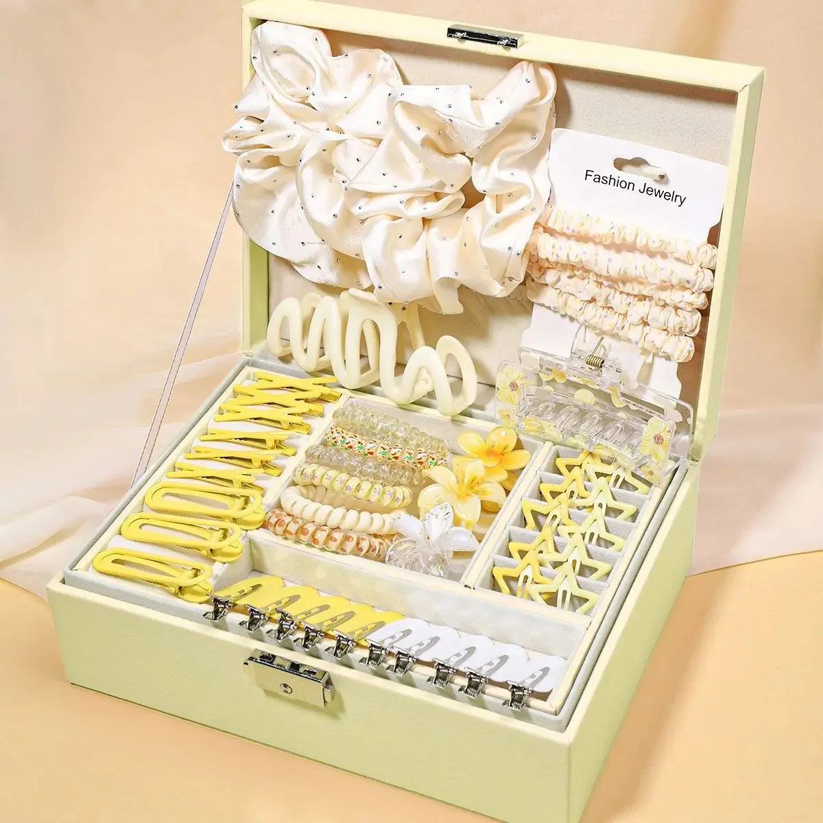 1150-Pcs Hair Clip Pearl Shark Fin Hair Grips Elastic Band Seamless Hair Bands Hair Ties Hair Accessories Gift Box Set