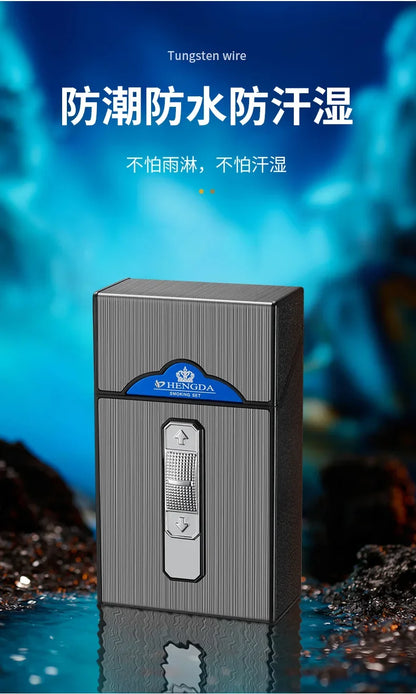 20 Whole Pack Cigarettes Dual Arc USB Charging Lighter Outdoor Moisture-proof And Waterproof 2 in 1 Electronic Lighters Smoking.