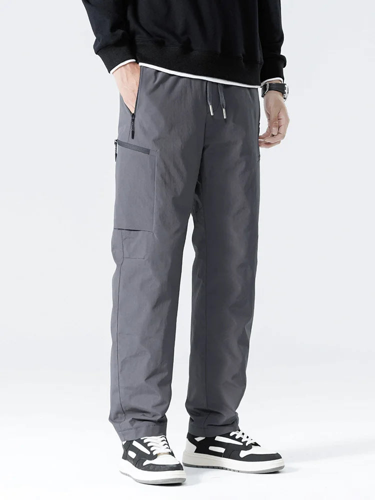 Winter Down Pants Men 90% White Duck Down Padded Warm Pants Outdoor Waterproof Windproof Casual Straight Thermal Puffer Trousers.