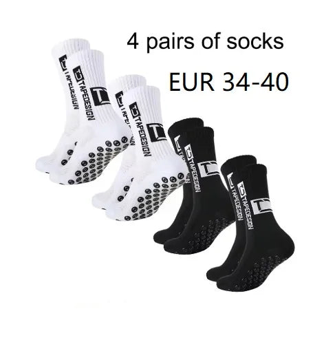 4 pairs of new TC mid tube glued football socks for sports training and competition, non slip and breathable socks.