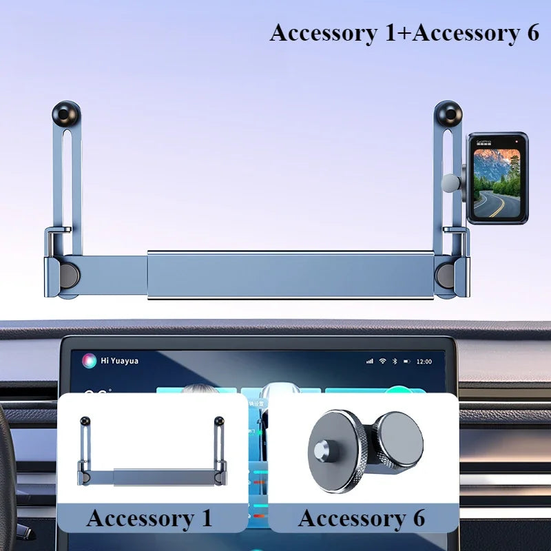 Oatsbasf Dual-position Car Screen Phone Holder Stand Metal Aluminum Adjustable for Tesla Model 3 Highland Y Car Accessories