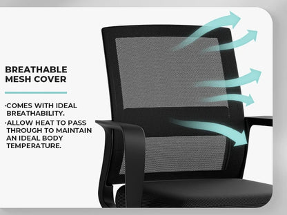 Sukida Bürostuhl, ergonomischer Mesh-Gaming-Stuhl mit mittlerer Rückenkissen, Lordosenstütze für die Arbeit zu Hause und im Schlafzimmer