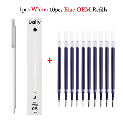 KACO Gelschreiber, Press-Signaturstift, Schreibwaren, Metall-Stiftclip, 0,5 mm, schwarze Tinte, schnell trocknend, großes Fassungsvermögen, 800 m, glattes Schreiben