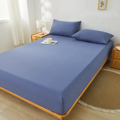 Brushed Mattress Cover Double/Queen Size Solid Color Fitted Sheet For Double Bed Anti-Mite 침대커버 200X220cm 매트리스커버 (No Pillowcase).