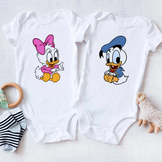 Baby Donald und Daisy Babykleidung Baumwolle Neugeborene Bodys Twin Junge Mädchen Onesie Sommer Overall