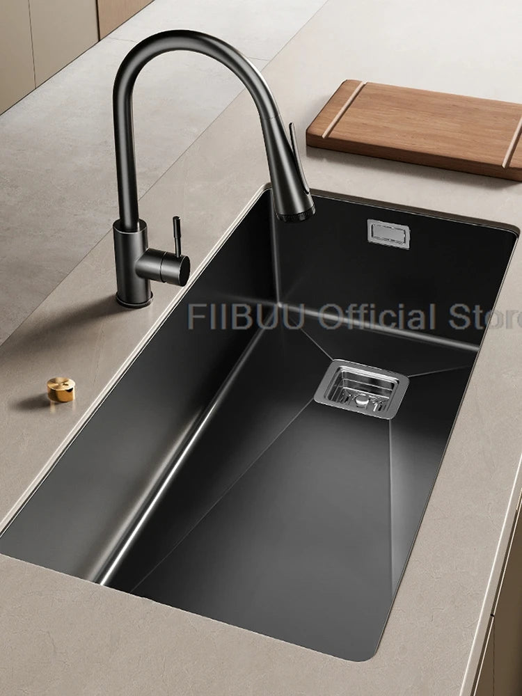 304 Stainless Steel Kitchen Sink Single Bowl Thickened Material Undermount Basin Vegatable Workstation With Drain Accessories