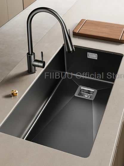 304 Stainless Steel Kitchen Sink Single Bowl Thickened Material Undermount Basin Vegatable Workstation With Drain Accessories