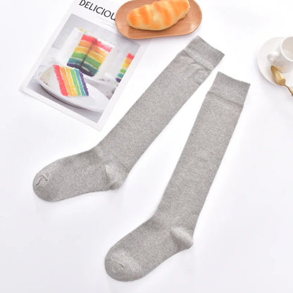 Cotton Spring Autumn Women Knee High Soild Color Socks Ladies Girl School Party Street Dancing Winter Knee Warm Sock For Women.