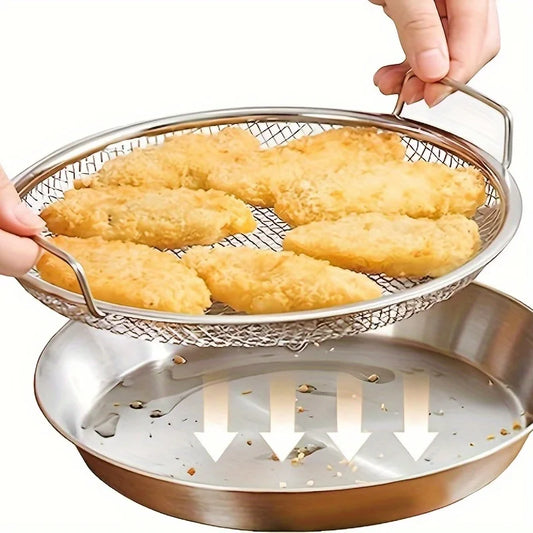 tainless Steel Filter Tray,Reusable Round Mesh Basket,Frying Grilling,Kitchen Strainer,Fruit vegetable water filter basket.