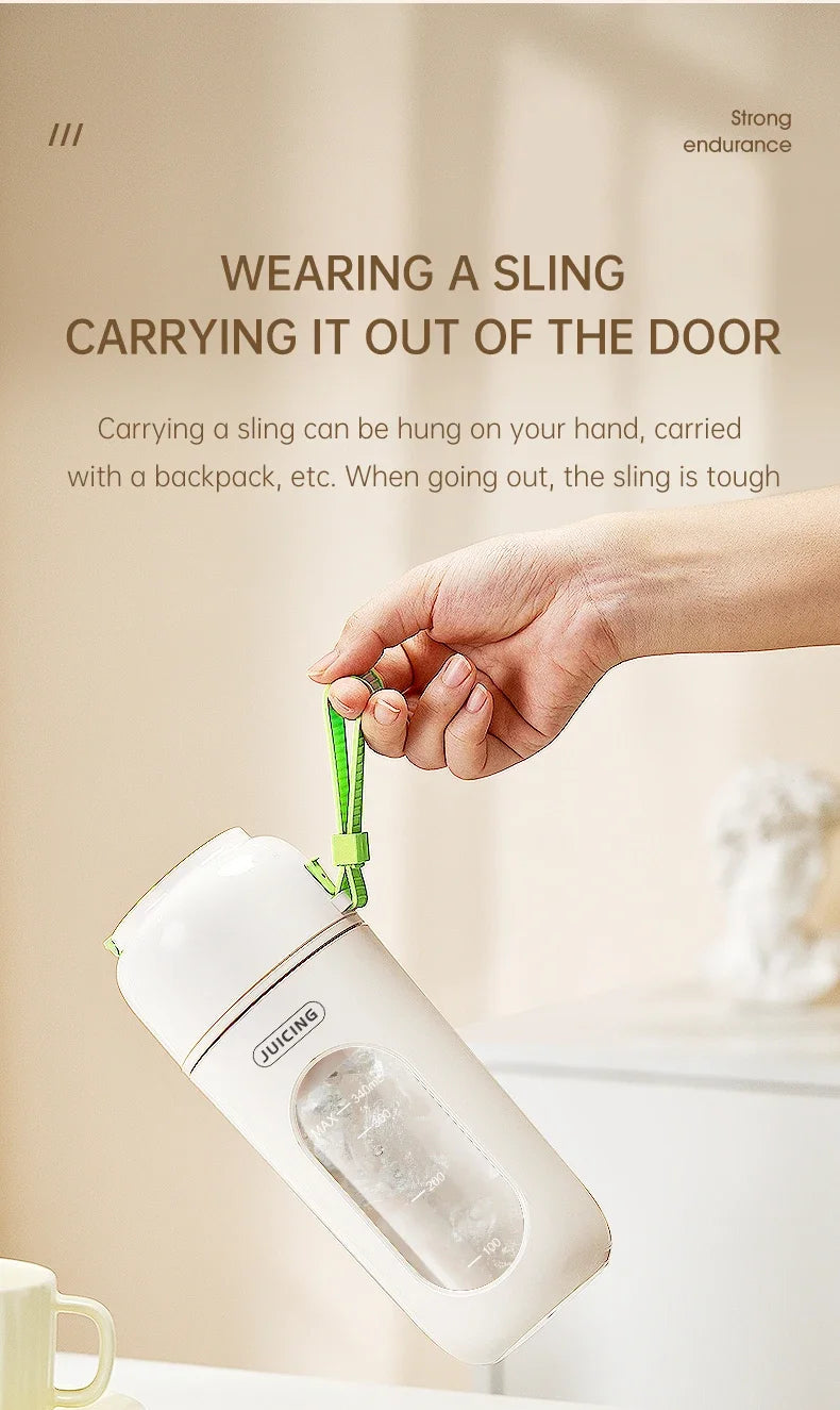 Portable Multi-function USB Wireless Juicer 12-blade Head Fast Juice Extraction 2600mAh Capacity Indoor and Outdoor Mixing Cup