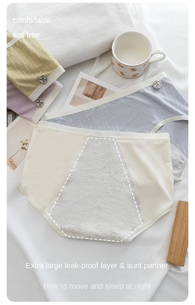 Panties for Menstruation Cotton Menstrual Panties Mid Waist Period Underwear Culotte Menstruelle Leak Proof Bragas Menstruales.