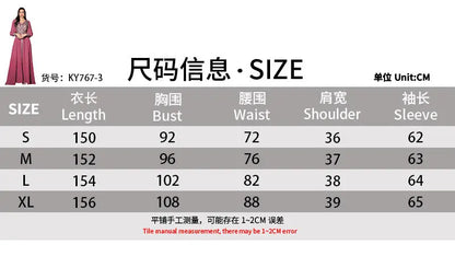 Eid Frauen Kleid Abaya Kaftan Muslimischen V-ausschnitt Stickerei Party Robe Jalabiya Ramadan Marokko Dubai Kaftan 2025, Vestidos Largos.