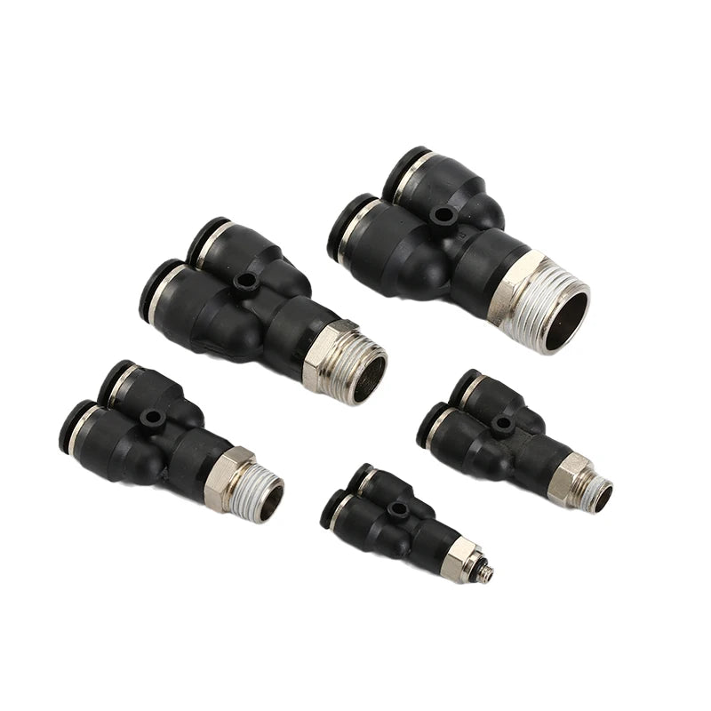 Black Air Hose Fittings 1/8 1/4 3/8 1/2 4mm/6mm/8mm/10mm PC PCF PL Tube Connector Pneumatic Quick Coupling Pipe Hose Fitting