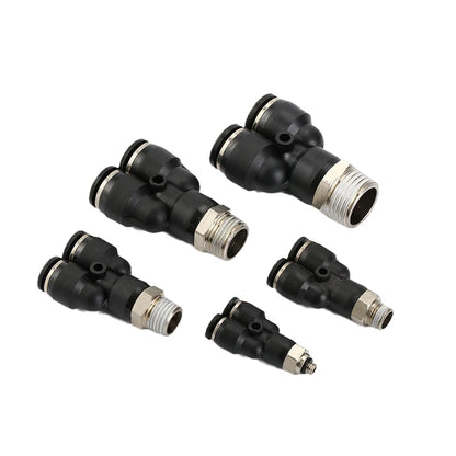 Black Air Hose Fittings 1/8 1/4 3/8 1/2 4mm/6mm/8mm/10mm PC PCF PL Tube Connector Pneumatic Quick Coupling Pipe Hose Fitting