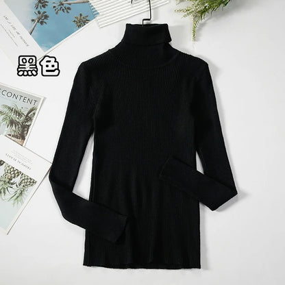JMPRS Rollkragenpullover Frauen Mode Einfache Winter Pullover Jumper Hohe Elastische Gestrickte Herbst Weibliche Grundlegende Tops Casual Bluse