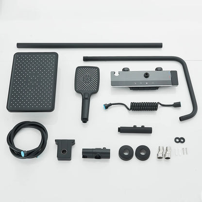 LCD Display Screen Shower Faucet Bathroom Hot Cold Control Background Lights Shower Set Piano Shower System Wall Mounted