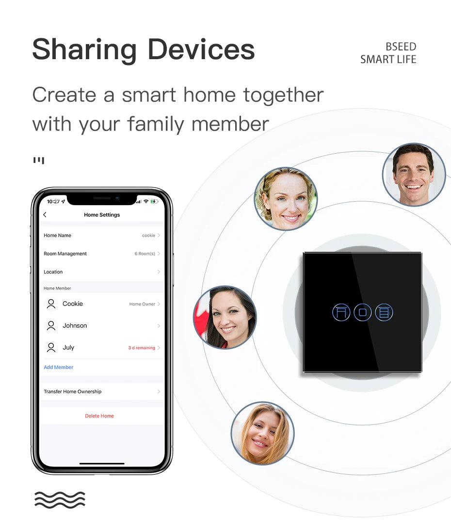 BSEED Wifi Shutter Schalter APP Control Led Smart Blind Serie Weiß Glas Panel Unterstützung Tuya Google Smart Leben Rollladen.