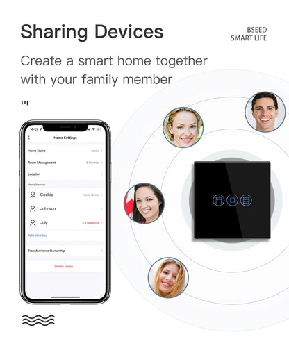 BSEED Wifi Shutter Schalter APP Control Led Smart Blind Serie Weiß Glas Panel Unterstützung Tuya Google Smart Leben Rollladen.