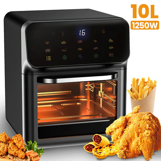 1350W 10L Large Capacity Electric Air Fryers Oilfree Automatic Household when living with Convection Oven Deep Fryer without Oil.