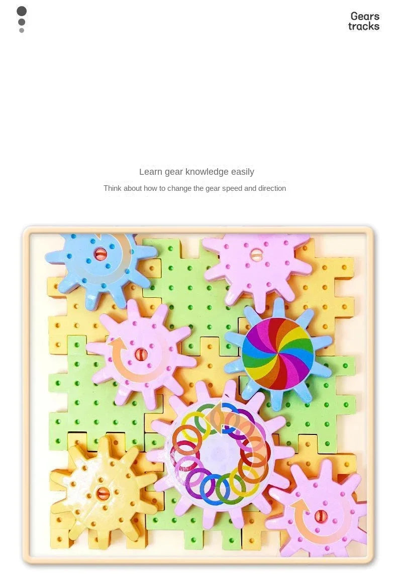 Electric Gears 3D Puzzle Model Building Kits Plastic Brick Blocks Educational Toys for Kids Children Gear Blocks Building Toys.