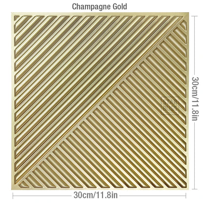 10pcs 3D Wall Panel 30x30cm Gold Mosaic Indoor Wall Decoration for Living Room Bedroom Hotel Office Esports game 3D Wall Sticker