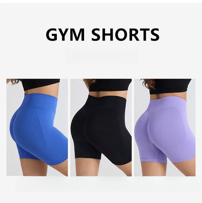 Seamless Workout Shorts Women High Waisted Hip Lifting Yoga Shorts for Women Quick Drying and Breathable Stretchy Cycling Shorts.