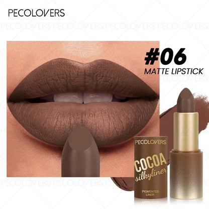 1pcs Multi-color Lipstick, Brown Lip Gloss, Waterproof and Long-lasting, Full and Charming Lips, Lip Cosmetics.