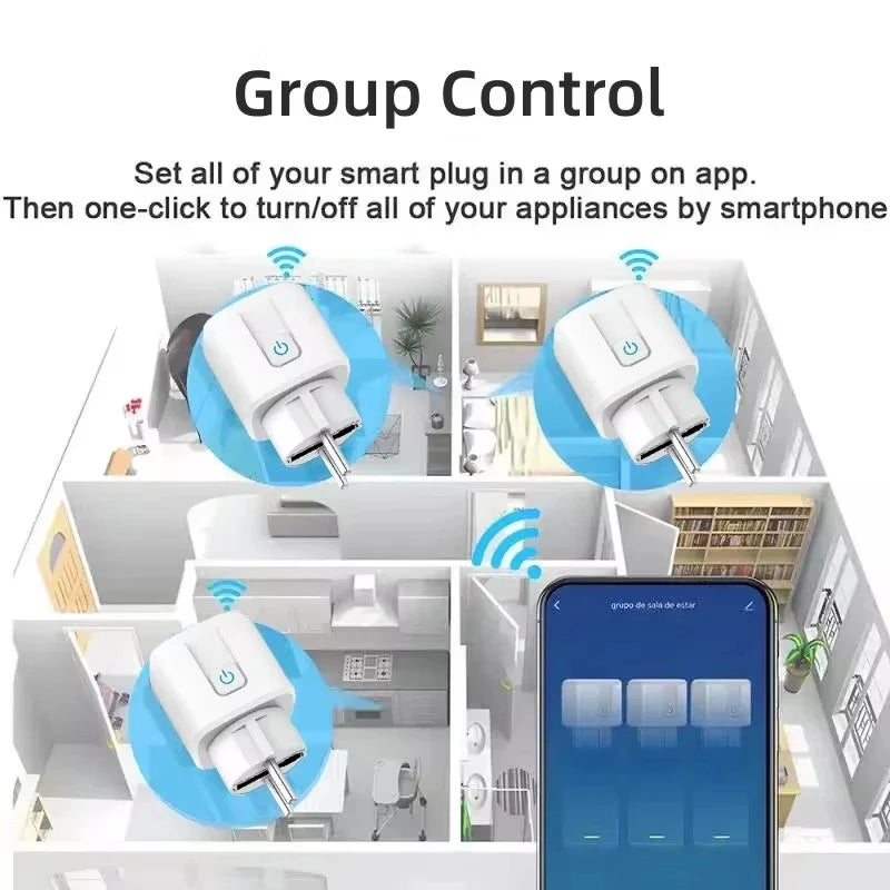Smart Plug WiFi Buchse EU 16A/20A Mit Power Monitor Timing Funktion Tuya Smart Leben APP Steuerung Funktioniert mit Alexa Google Hause.