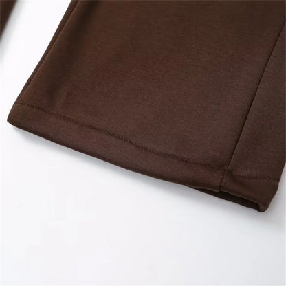 autumn new women's fashionable casual zipper decoration hooded long sleeved sportswear jacket wide leg pants set.