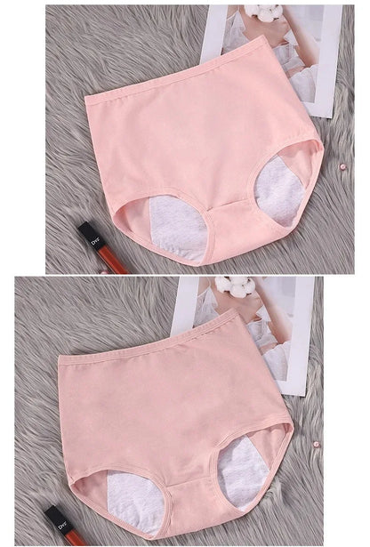 2pcs Girl Menstrual Panties Women's Physiological Briefs Ladies Period Leak Proof Panty High Waist Cotton Underwear.