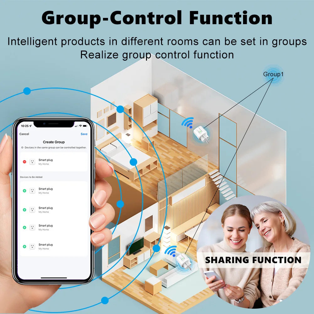 16A Matter EU WiFi Smart Socket Home Appliance Mini Smart Plug Adapter APP Control Timer Funktioniert mit HomeKit Siri Alexa Google.