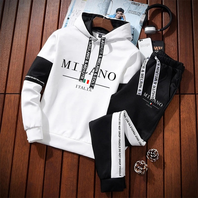 Daily Hot Sale Casual Men's Tracksuit Hooded Long Sleeves Single Piece Sports Sweatshirts And Sweatpants Comfort Outdoor Jogging.
