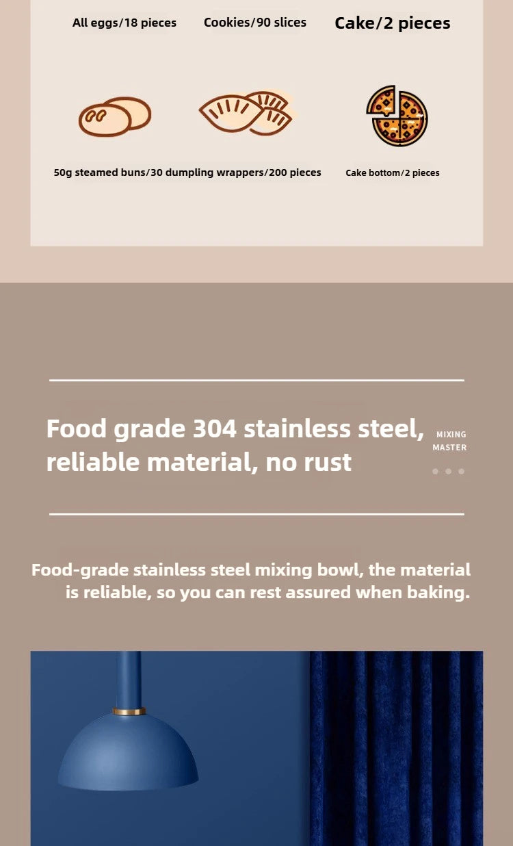 220V Household Electric Dough Mixer Automatic Home Mixer Egg Beater, Kneading Machine, Blender Kitchen Stand Mixer.