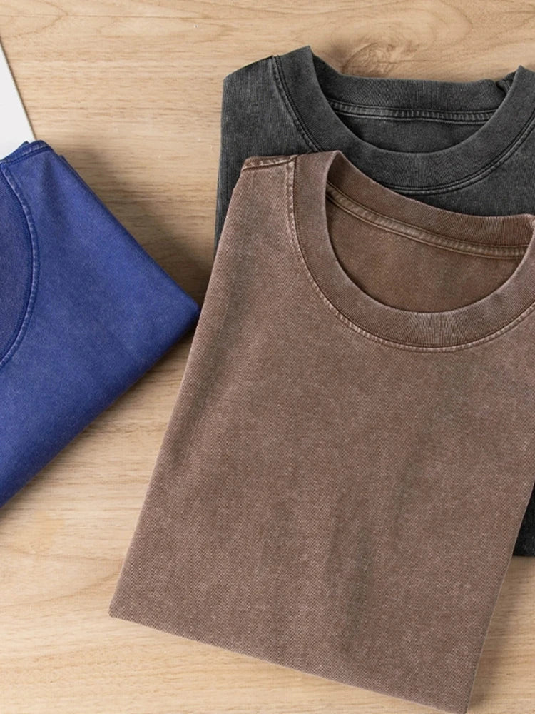 Men's Women Washed Vintage T-Shirts Street Hip Hop Retro Punk T Shirt Harajuku Casual Cotton Short Sleeve Couple TShirts Tees.