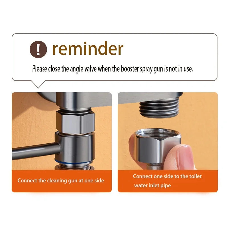 Handheld Bidet Sprayer for Toilet 1-In-2-Out Dual Control Valve Mini Gun gray Dual Control Faucet Hand Shower Bidet for Toilet