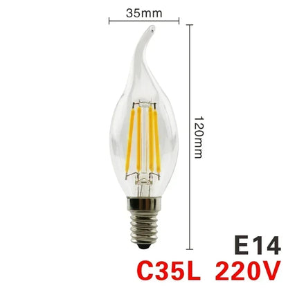 LED Retro Edison Glühbirne E14 E27 AC 220V 2W 4W 6W 8W Vintage Glas lampe C35 G45 A60 St64 G80 G95 G125 LED Filament Licht Wohnkultur.